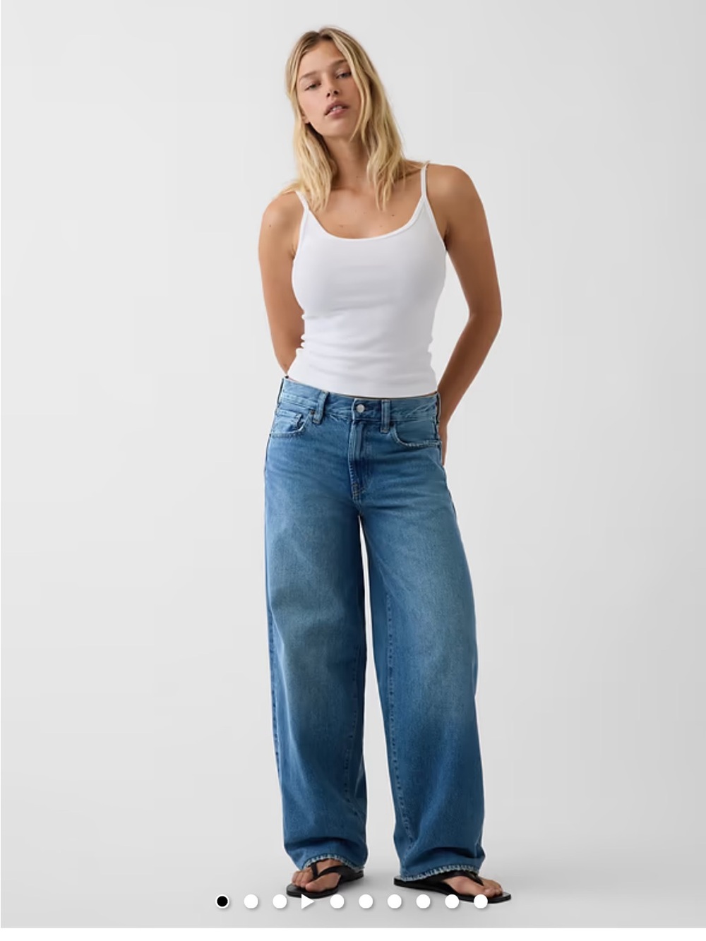 Hailey Bieber extra baggy jeans GAP